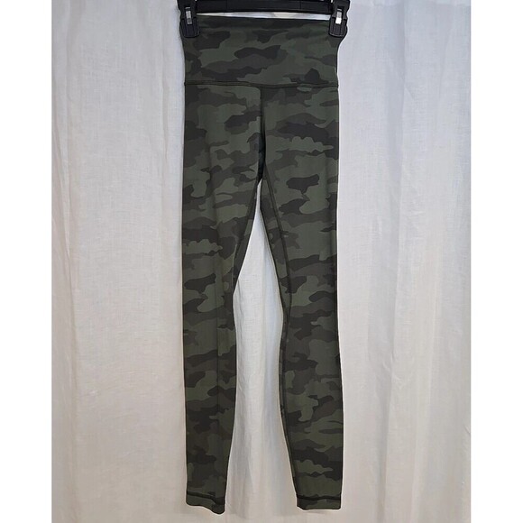 Lululemon Align Pant Full Length 28" Leggings Buttery Soft Camo Green Size 2 - Picture 3 of 8